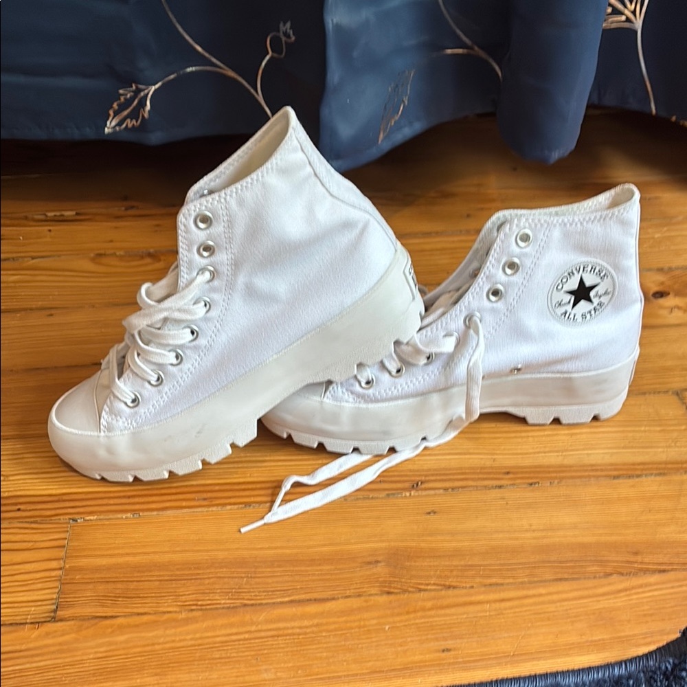 Converse White Platform Chuck Taylor High-Tops